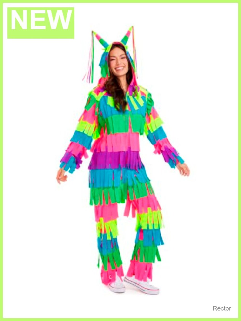 Women's Pinata Jumpsuit Costume with Hood Fringe Pockets